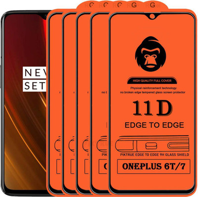 aplexx Edge To Edge Tempered Glass for OnePlus 7, OnePlus 6T, OnePlus 6T McLaren Edition, | Primium Quality Tempered Glass(Pack of 5)