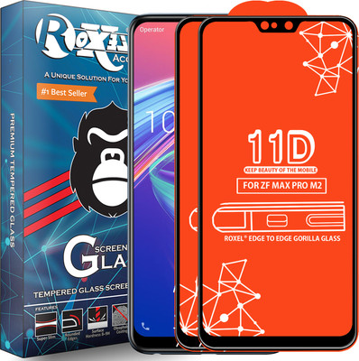 Roxel Edge To Edge Tempered Glass for Asus Zenfone Max Pro M2(Pack of 2)