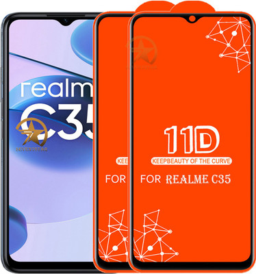 HQ Protection Edge To Edge Tempered Glass for Realme C35(Pack of 2)