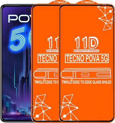 TWIGLO Edge To Edge Tempered Glass for TECNO POVA 5G(Pack of 2)
