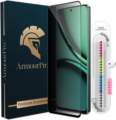 ArmourPro Edge To Edge Tempered Glass for Realme 14X 5G, Realme 14X, Privacy Anti Spy Protection Glass with Cable Protector(Pack of 1)