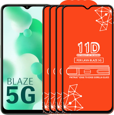 PikTrue Edge To Edge Tempered Glass for LAVA BLAZE 5G(Pack of 4)