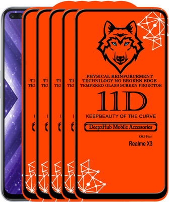 DeepzHub Edge To Edge Tempered Glass for Realme X3(Pack of 5)