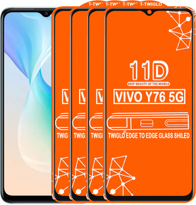 TWIGLO Edge To Edge Tempered Glass for VIVO Y76 5G(Pack of 4)