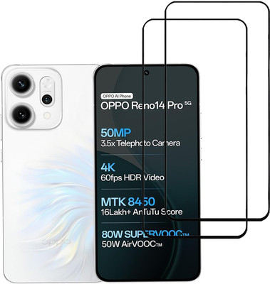 KARTRAY Edge To Edge Tempered Glass for Oppo Reno 14 Pro 5G(Pack of 2)