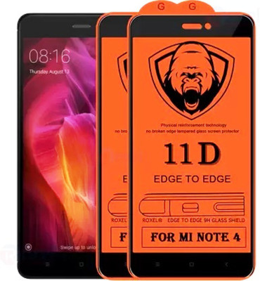 9H Edge To Edge Tempered Glass for Mi Redmi Note 4 - (9H-Hardness)(Pack of 2)