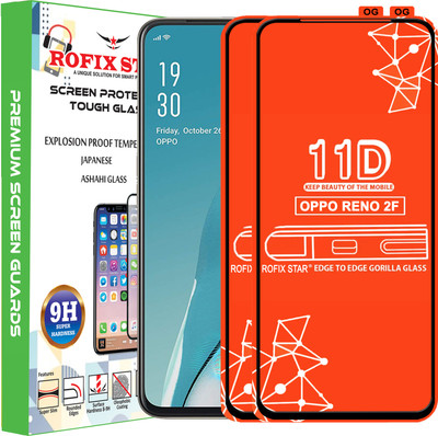 Rofix star Edge To Edge Tempered Glass for Oppo Reno2 F(Pack of 2)