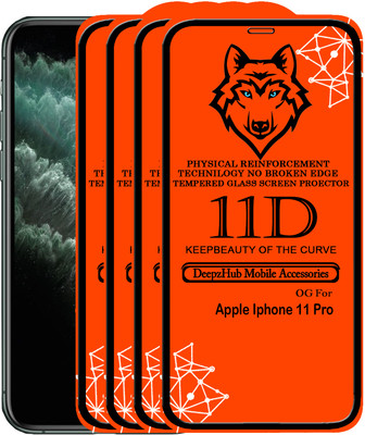 DeepzHub Edge To Edge Tempered Glass for iPhone 11 Pro(Pack of 4)