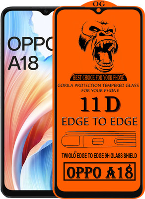 TWIGLO Edge To Edge Tempered Glass for OPPO A18(Pack of 1)