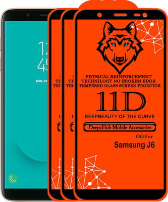 CRodible Edge To Edge Tempered Glass for Samsung Galaxy J6(Pack of 3)