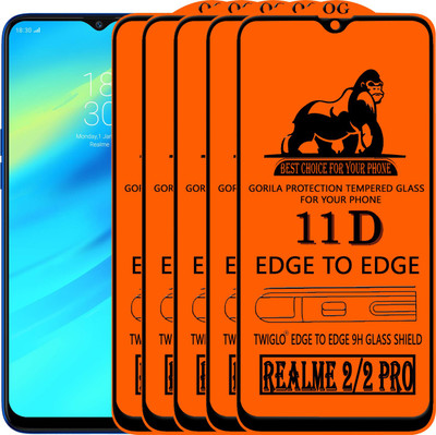 TWIGLO Edge To Edge Tempered Glass for Realme 2 Pro(Pack of 5)