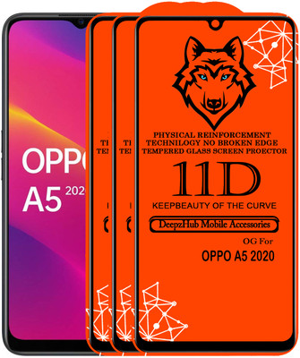 DeepzHub Edge To Edge Tempered Glass for OPPO A5 2020(Pack of 3)