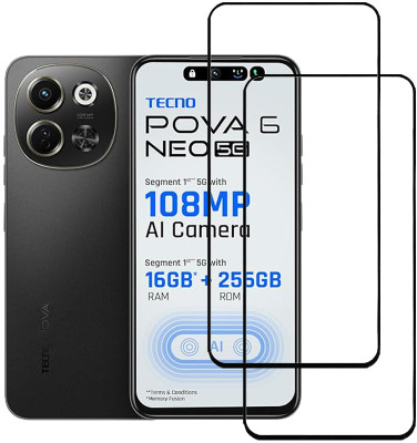 KARTRAY Edge To Edge Tempered Glass for Tecno Pova 6 Neo 5G(Pack of 2)