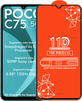 Qyist Edge To Edge Tempered Glass for POCO C75(Pack of 1)