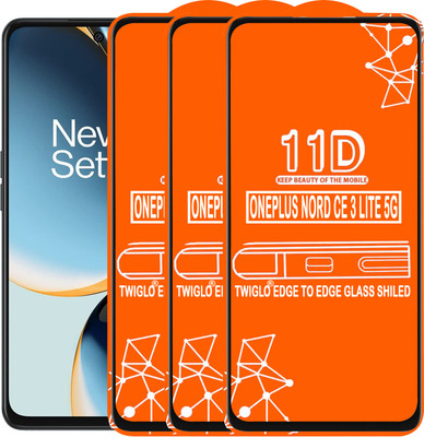 TWIGLO Edge To Edge Tempered Glass for ONEPLUS NORD CE 3 LITE 5G(Pack of 3)
