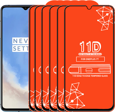 Roxel Edge To Edge Tempered Glass for Oneplus 7T(Pack of 6)