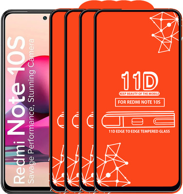 Roxel Edge To Edge Tempered Glass for Redmi Note 10S(Pack of 4)