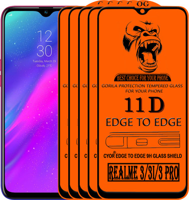 CYOR Edge To Edge Tempered Glass for REALME 3 PRO(Pack of 5)