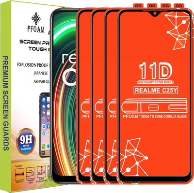 PFOAM Edge To Edge Tempered Glass for REALME C25Y(Pack of 4)