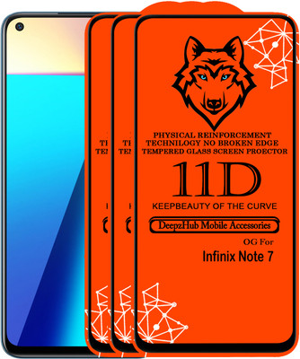 DeepzHub Edge To Edge Tempered Glass for Infinix Note 7(Pack of 3)