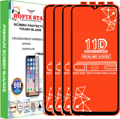 Rofix star Edge To Edge Tempered Glass for REALME 5(Pack of 4)