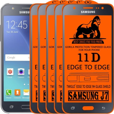 TWIGLO Edge To Edge Tempered Glass for Samsung Galaxy J7(Pack of 5)