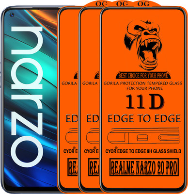 CYOR Edge To Edge Tempered Glass for REALME NARZO 20 PRO(Pack of 3)
