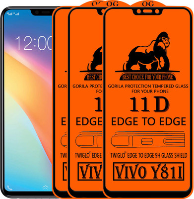 TWIGLO Edge To Edge Tempered Glass for VIVO Y81I(Pack of 3)