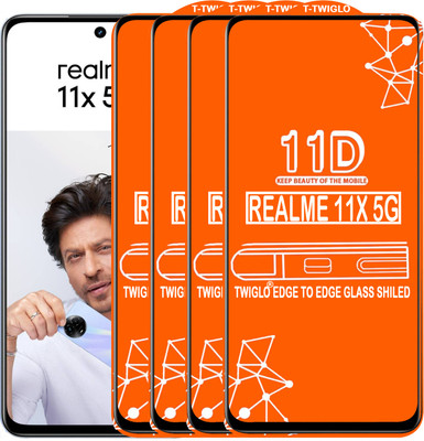 TWIGLO Edge To Edge Tempered Glass for REALME 11X 5G(Pack of 4)