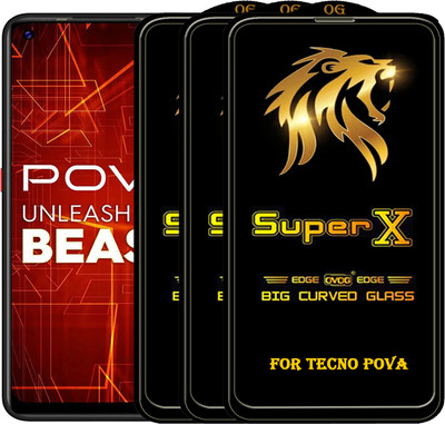 PFOAM Edge To Edge Tempered Glass for TECNO POVA(Pack of 3)