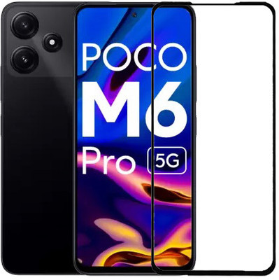 HOBBYTRONICS Edge To Edge Tempered Glass for POCO M6 Pro 5G, POCO M6 Pro, Poco M6 Pro, Poco M6 Pro 5G(Pack of 1)