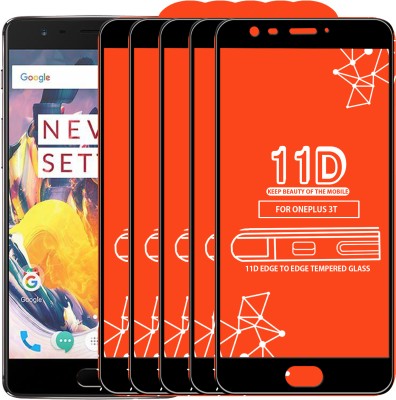 Roxel Edge To Edge Tempered Glass for OnePlus 3T(Pack of 5)