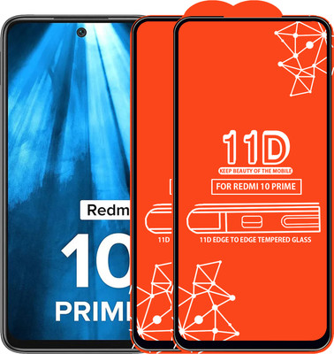 Qyist Edge To Edge Tempered Glass for Redmi 10 Prime(Pack of 2)