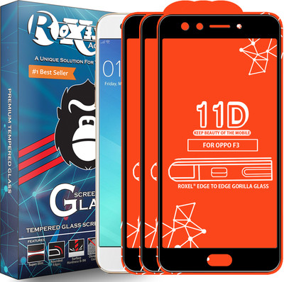 Roxel Edge To Edge Tempered Glass for Oppo F3(Pack of 3)
