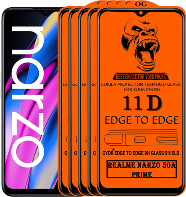 CYOR Edge To Edge Tempered Glass for REALME NARZO 50A PRIME 5G(Pack of 5)