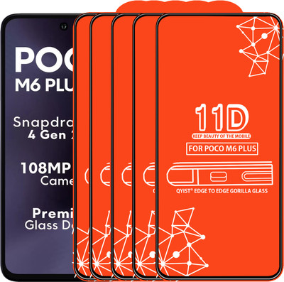 Qyist Edge To Edge Tempered Glass for POCO M6 PLUS(Pack of 5)