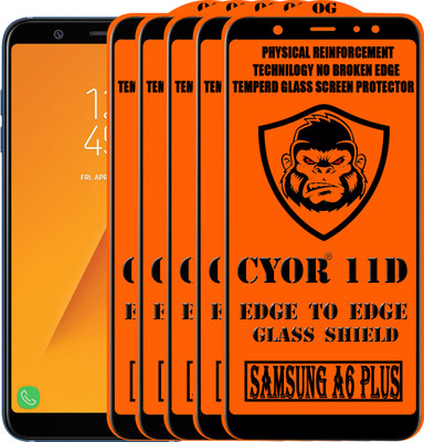 CYOR Edge To Edge Tempered Glass for Samsung Galaxy A6 Plus(Pack of 5)