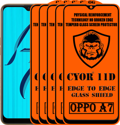 CYOR Edge To Edge Tempered Glass for OPPO A7(Pack of 5)