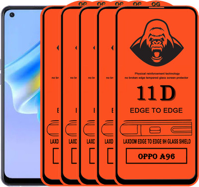 Laxdom Edge To Edge Tempered Glass for OPPO A96(Pack of 5)