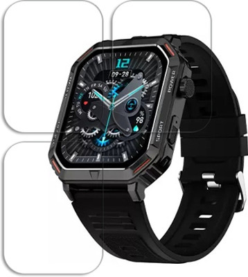 SOMTONE Edge To Edge Tempered Glass for Fire-Boltt Commando 1.95 inch SMARTWATCH SCREEN GUARD(Pack of 3)