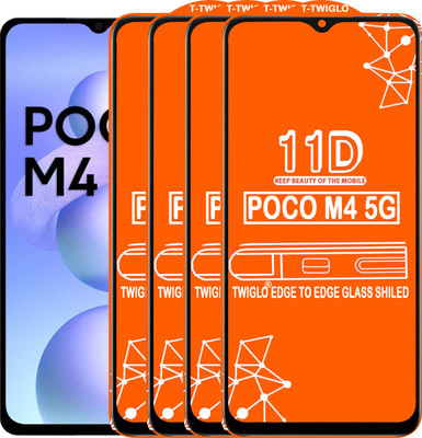 TWIGLO Edge To Edge Tempered Glass for POCO M4 5G(Pack of 4)