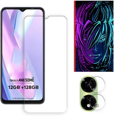 ARBAN Edge To Edge Tempered Glass for itel P55 5G Tempered Glass Screen Protector | Anti-Scratch | Edge to Edge Full Coverage | 9H Hardness (1 FRONT SCREEN GUARD + 1 CAMERA LENS PROTECTOR + 1 FREE BACK EMBOSSED SKIN002)(Pack of 1)