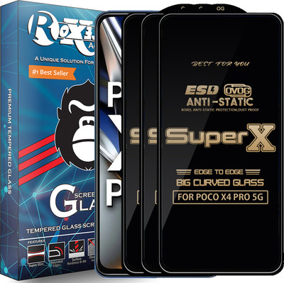 Roxel Edge To Edge Tempered Glass for POCO X4 PRO 5G(Pack of 3)