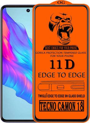 TWIGLO Edge To Edge Tempered Glass for TECNO CAMON 18(Pack of 1)