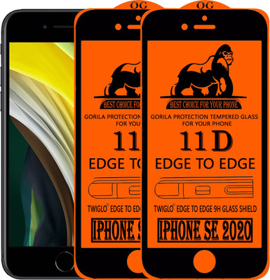 TWIGLO Edge To Edge Tempered Glass for IPHONE SE 2020(Pack of 2)
