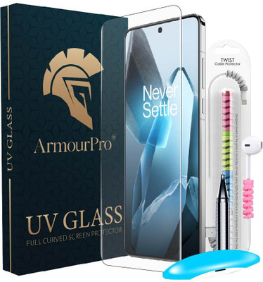 ArmourPro Edge To Edge Tempered Glass for OnePlus 13 5G, OnePlus 13, UV Glue Tempered Glass with Cable Protector(Pack of 1)