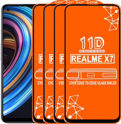 CYOR Edge To Edge Tempered Glass for REALME X7(Pack of 4)