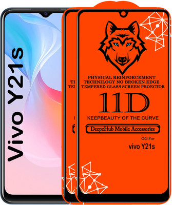 DeepzHub Edge To Edge Tempered Glass for vivo Y21s(Pack of 2)