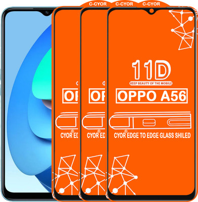 CYOR Edge To Edge Tempered Glass for OPPO A56(Pack of 3)