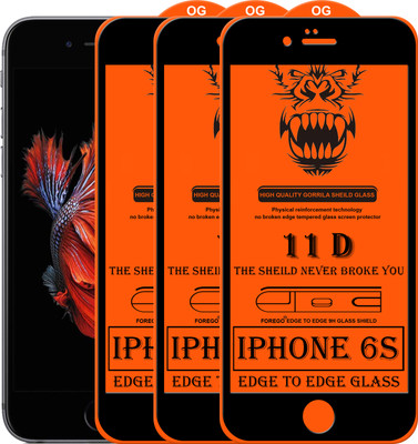 Forego Edge To Edge Tempered Glass for Apple iPhone 6s(Pack of 3)